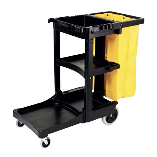 EKKA JANITOR CART TROLLEY BLACK